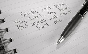 Sticks and stones may break my bones, but words will never hurt me.